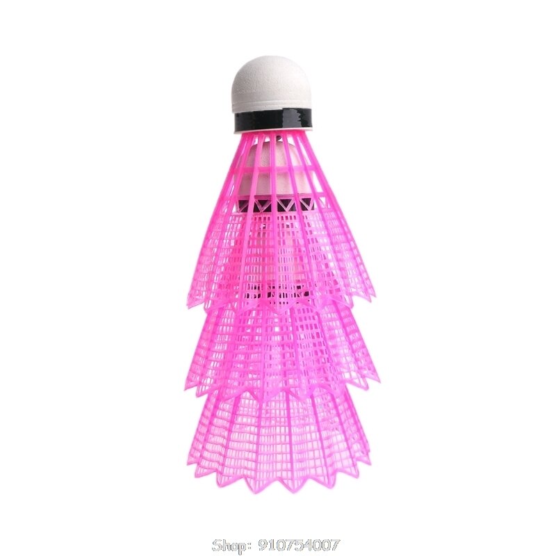 3 stk led glødende lys op plast badmintonbolte farverige belysningskugler  n16 20