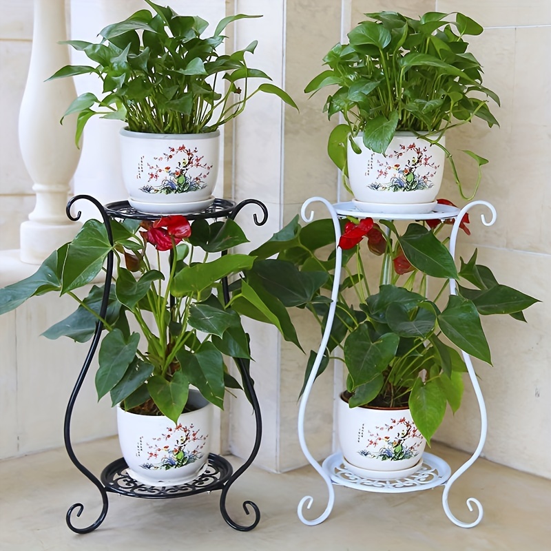 Mehrstöckiger Blumentopfständer für Innen und Außen mit Ablage, Freistehender Blumenständer Ich bin Europäischen Stil für Wohnzimmer und Balkon