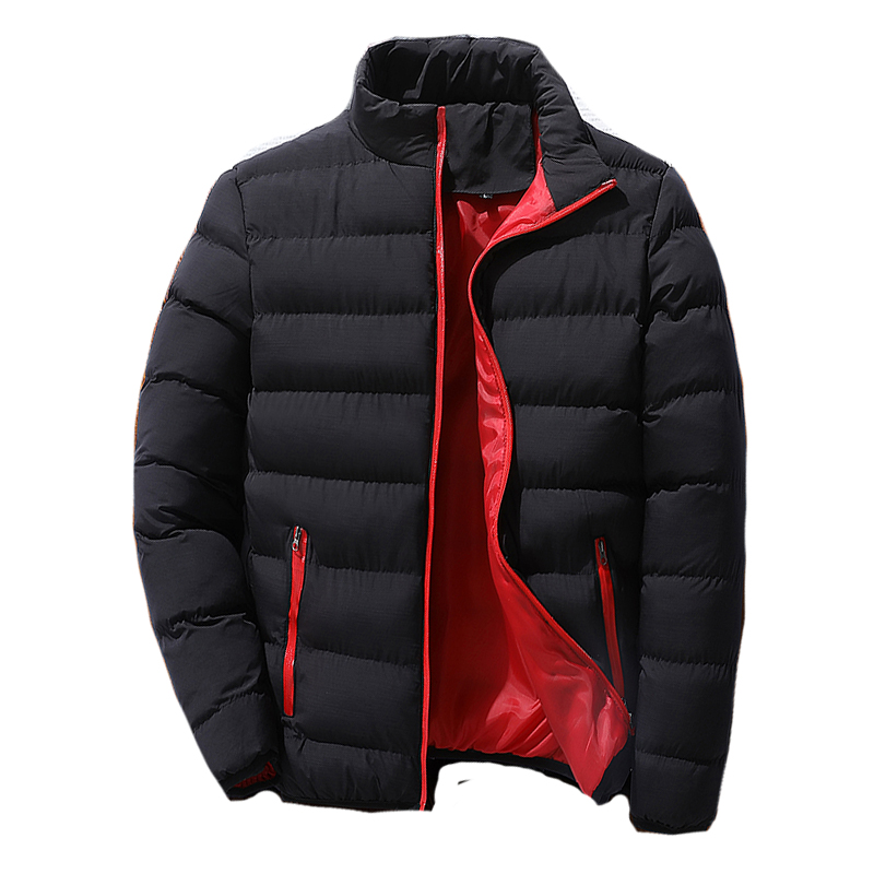 Mannen Parka Katoen Gewatteerde Winterjas Jas heren warme jas Effen kleur Stand Kraag Rits Dikke Jas Mannen Down parka