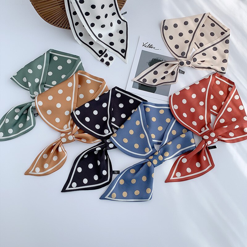 8 Kleuren Selecteren Vrouwen Effen Kleur Haar Sjaal Mode Haar Banden Gestreepte Sjaals Lady Decoratie Zijde Hoofddeksels Banden