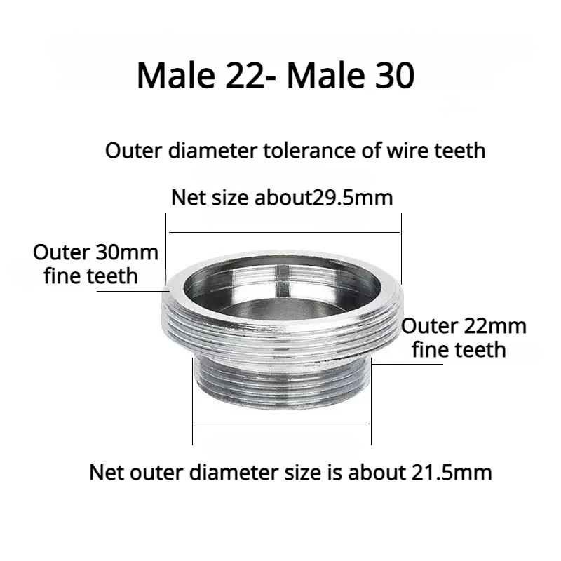 1 teile/los M22 zu M20 M18 M28 Gewinde Edelstahl Stecker Wasserhahn Gelenke Wasserfilter Zubehör Küche Wasserhahn Adapter: Brown