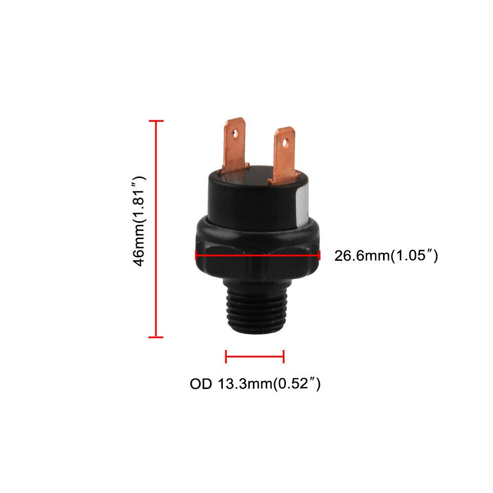 170-200PSI Air Pressure Switch Tank Mount Thread 1/4" NPT 12V/24V For Train Horn