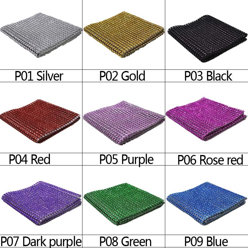 12 Cm * 1 Yard Bling Diamond Mesh Roll Lint Voor Verjaardag Wedding Party Diy Decoratie Tafel Taart Wrap Crystal lint Tule Craft 7