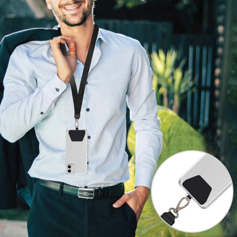 Joint de lanière d'attache solide universel pour remplacement de téléphone portable, sangle de suspension, cordon de serrage, anneau métallique, languette de corde