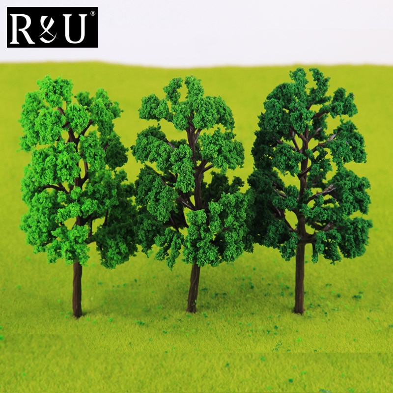 10PCS Ho Scale Plastic Miniature Model Trees For Building Trains Railroad Wargame Layout Scenery Landscape Diorama Accessories
