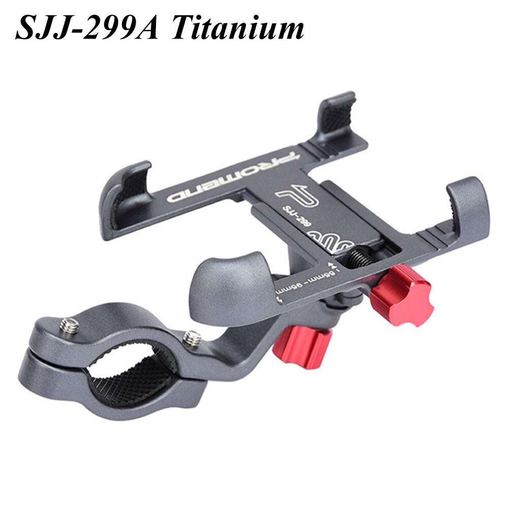 Promend 360 roterbar sykkel mobiltelefon holder aluminium justerbar sykkel holder glidende mtb telefon montere stativ sykkelbrakett: Sjj -299a titan