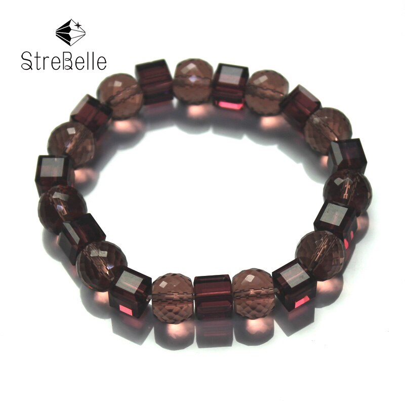 StreBelle Crystal Bracelets For Women Wedding Party Jewelry 3A9N15: Lilac