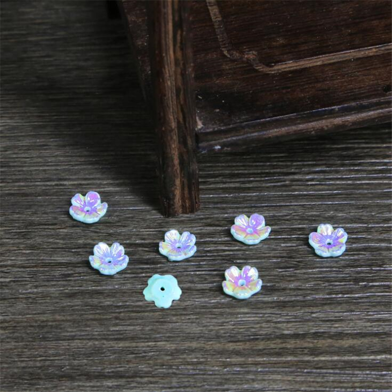 50pcs/lot 8mm imitate shell resin flower beads for diy hair clip Hairpin jewelry making handmade accessories material: Red