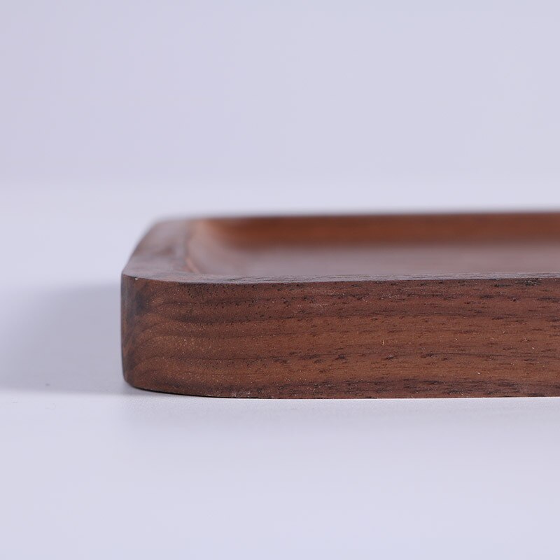 Bread Wood Plates Black Walnut Rectangle Wood Pan Plate Fruit Dishes Saucer Tea Tray Dessert Dinner