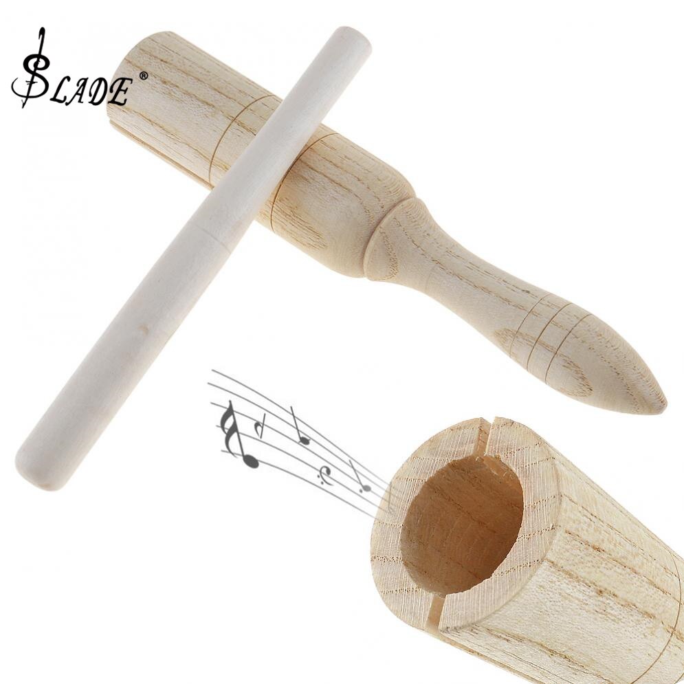 Sound Tube Wooden Crow Children Wood Sounder Musical Toy Percussion Education Instrument with Stick