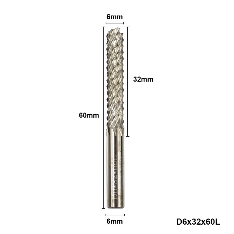 1pc 4/6mm CNC Router Bit For Engraving Machine Corn Milling Cutter Tungsten Carbide PCB End Mill: D6x32x60L