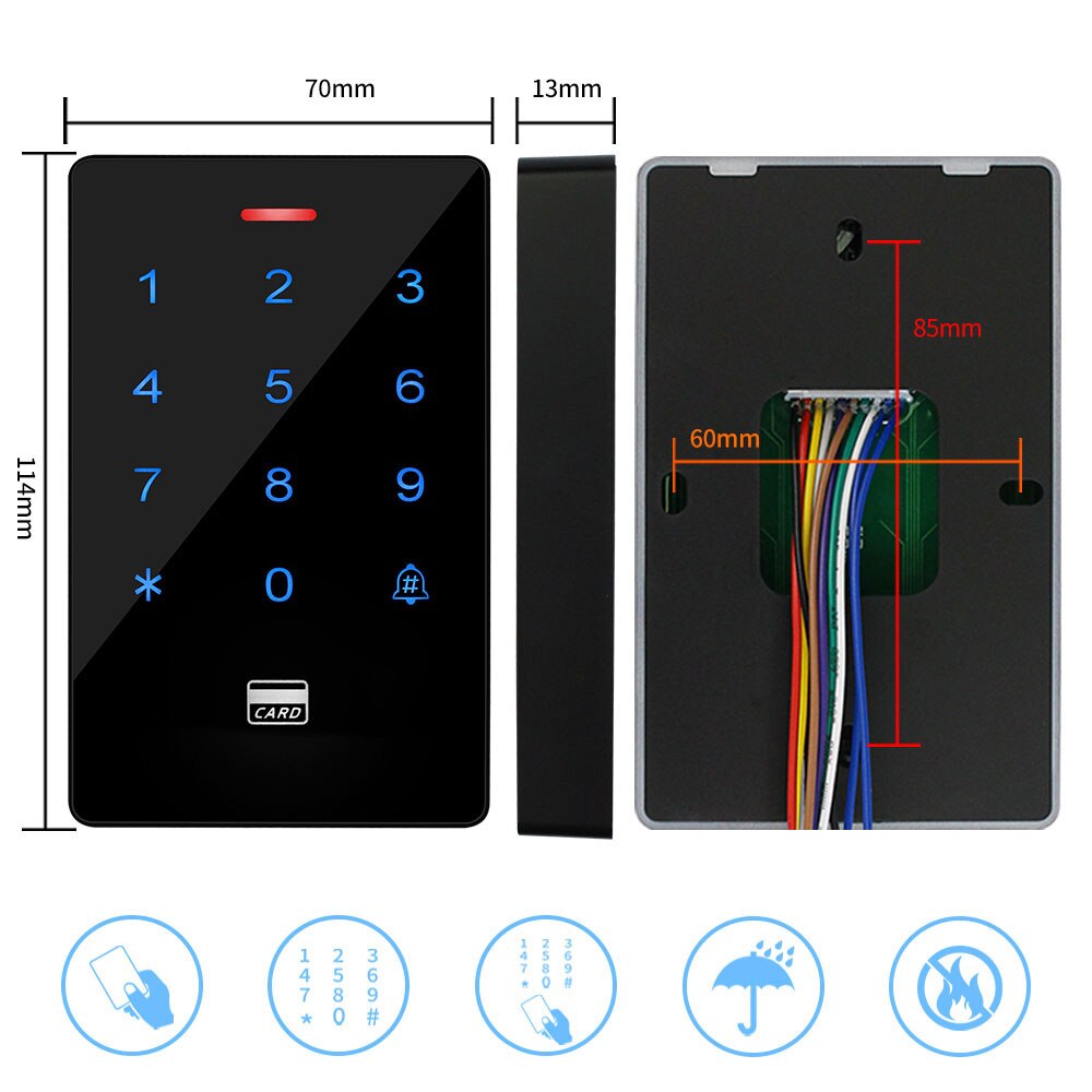 Outdoor IP68 Waterproof RFID Access Control Keypad Electronic Access Controller 125KHz Key Cards for Door Access Control System