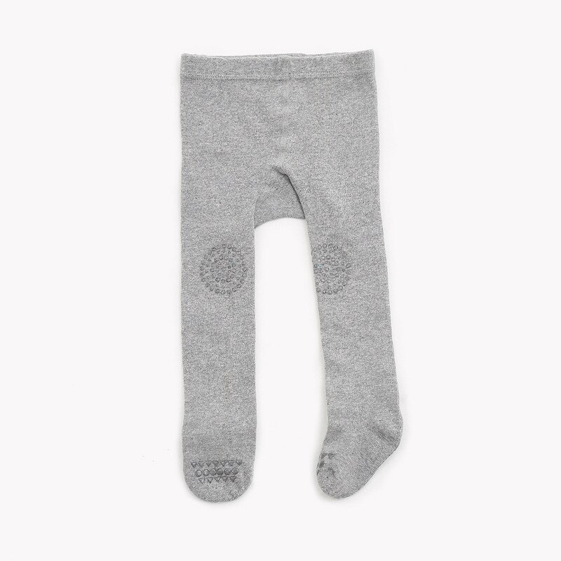 Knie Afgegeven Baby Panty Herfst En Winter Katoenen Baby Panty Kinderen Baby Leggings Been Antislip Baby Sokken: Light Gray / S 0-12months