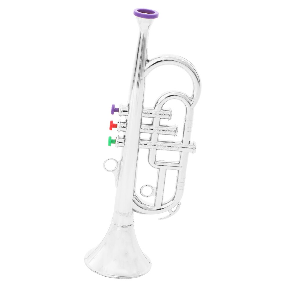 Plastic Trumpet with 3 Colored Keys for Kids Early Developmental Toy