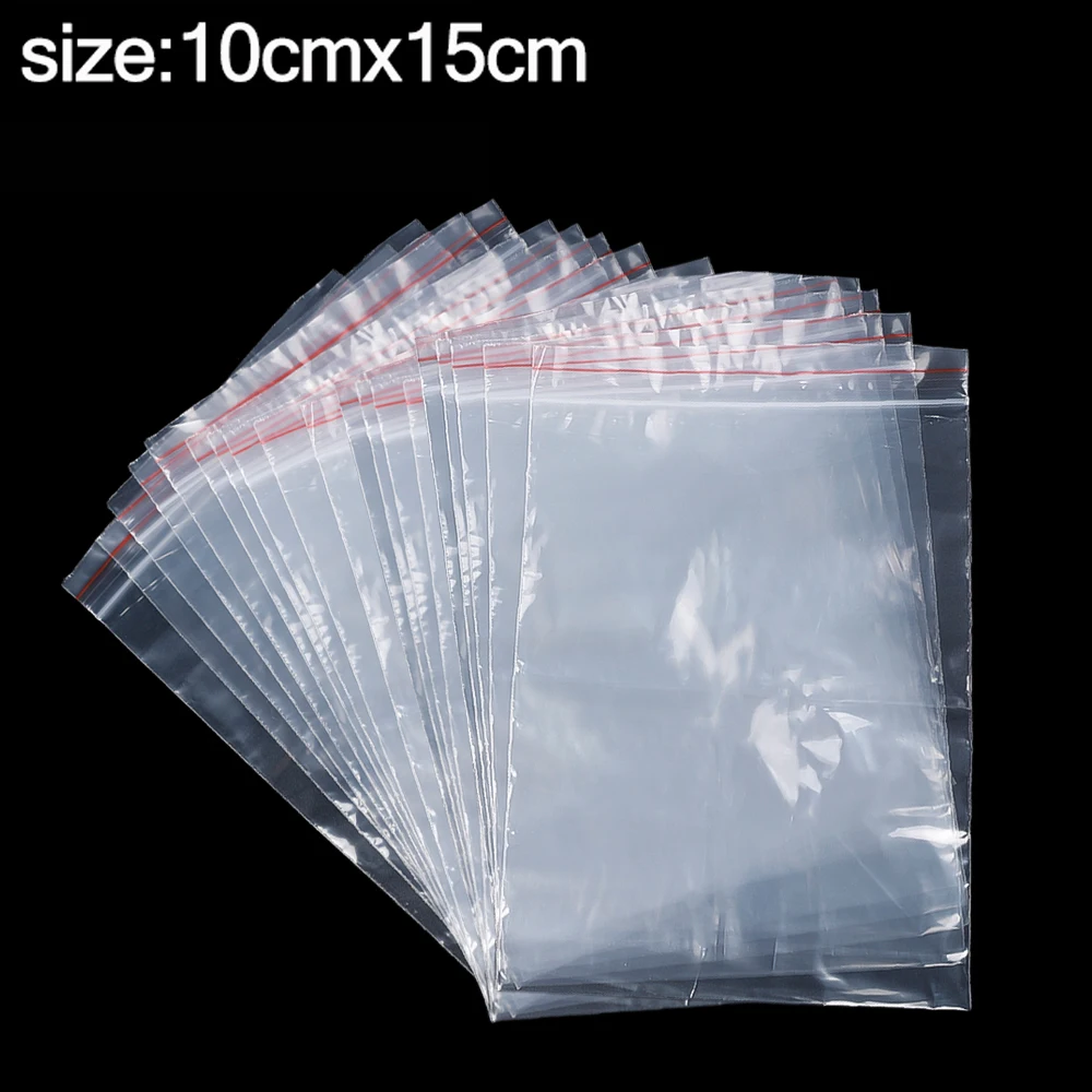 200/100Pcs Multi-Size Object Storage Bag Food Sealing Bag Resealable Transparent Plastic Bag Reclosable Vacuum Fresh Organizer: XL / MULTI