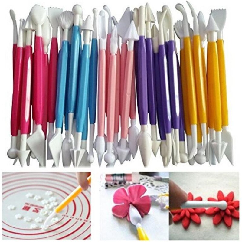 Outil artisanal de cuisson en plastique, bricolage, 8 sucrier artisanat Fondant gâteau sculpture de pâtisserie, coupe chocolat décoration fleur en forme d&#39;argile
