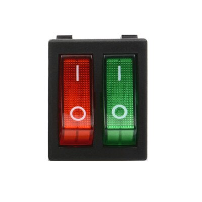 1pcs On-Off KCD8-212N KCD2 6Pin Black Red Boat Car Rocker Switch 16A 250V 20A 125V AC Button 6P 24*30mm 24x30 KCD3-606 KCD3-2: Red Green