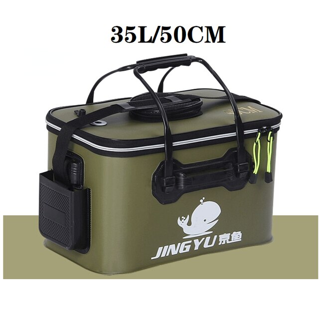 Seau pliant de grande capacité, 35l, de , 50cm, pour l&#39;extérieur, Camping, randonnée, sacs de pêche: 35L army green