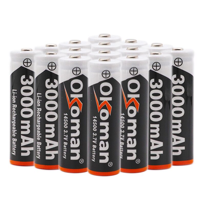 14500 batterie 3,7 V 3000mAh 14500 Wiederaufladbare Li-Ion Batterie für LED Taschenlampe Batterie akkumulator batterie Freies