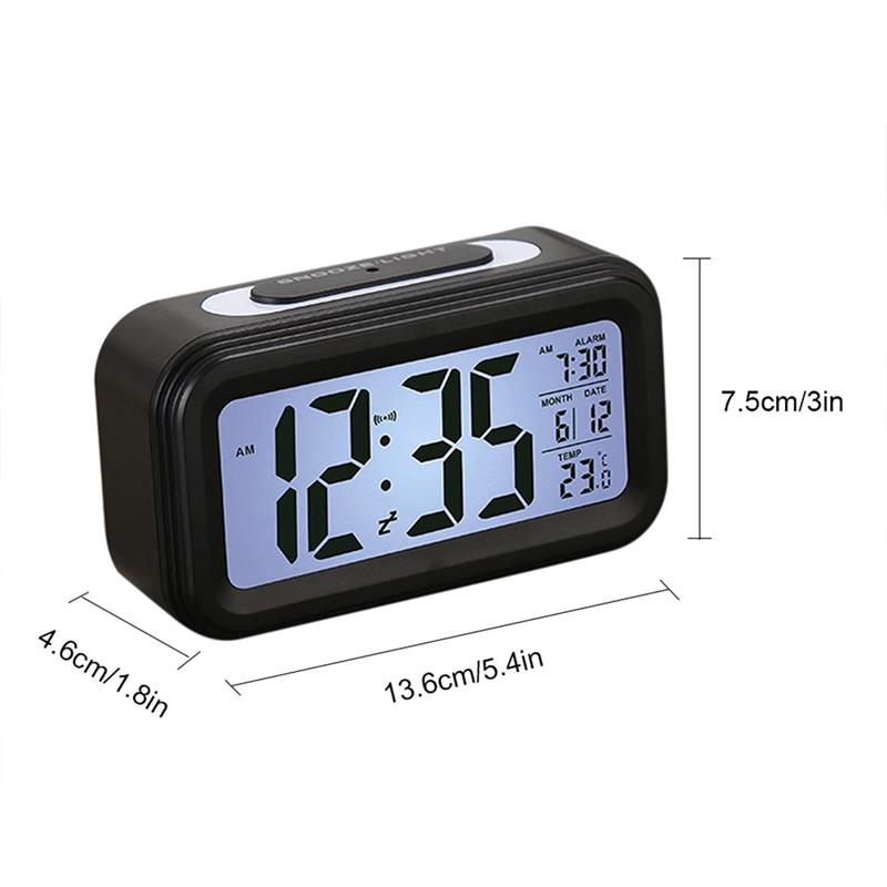 Digital Alarm Clock Electronic Table Clock With Snooze LED Display Desk Clocks With Temperature Calendar Smart Alarm Clock
