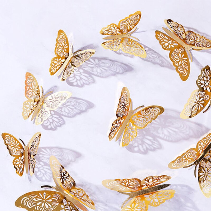 12pcs 3D Butterfly Wall Stickers Art Decals Home All Room Decorations Decor