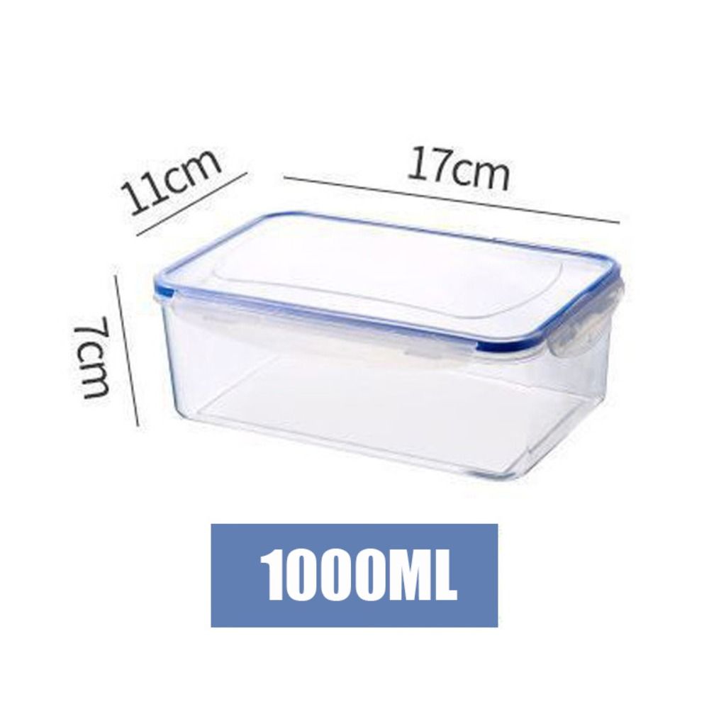 1Pc/4Pcs Refrigerator Storage Box Food Containers Plastic Fresh-Keeping Box with Lid Portable Storage Box Kitchen Organization: light green