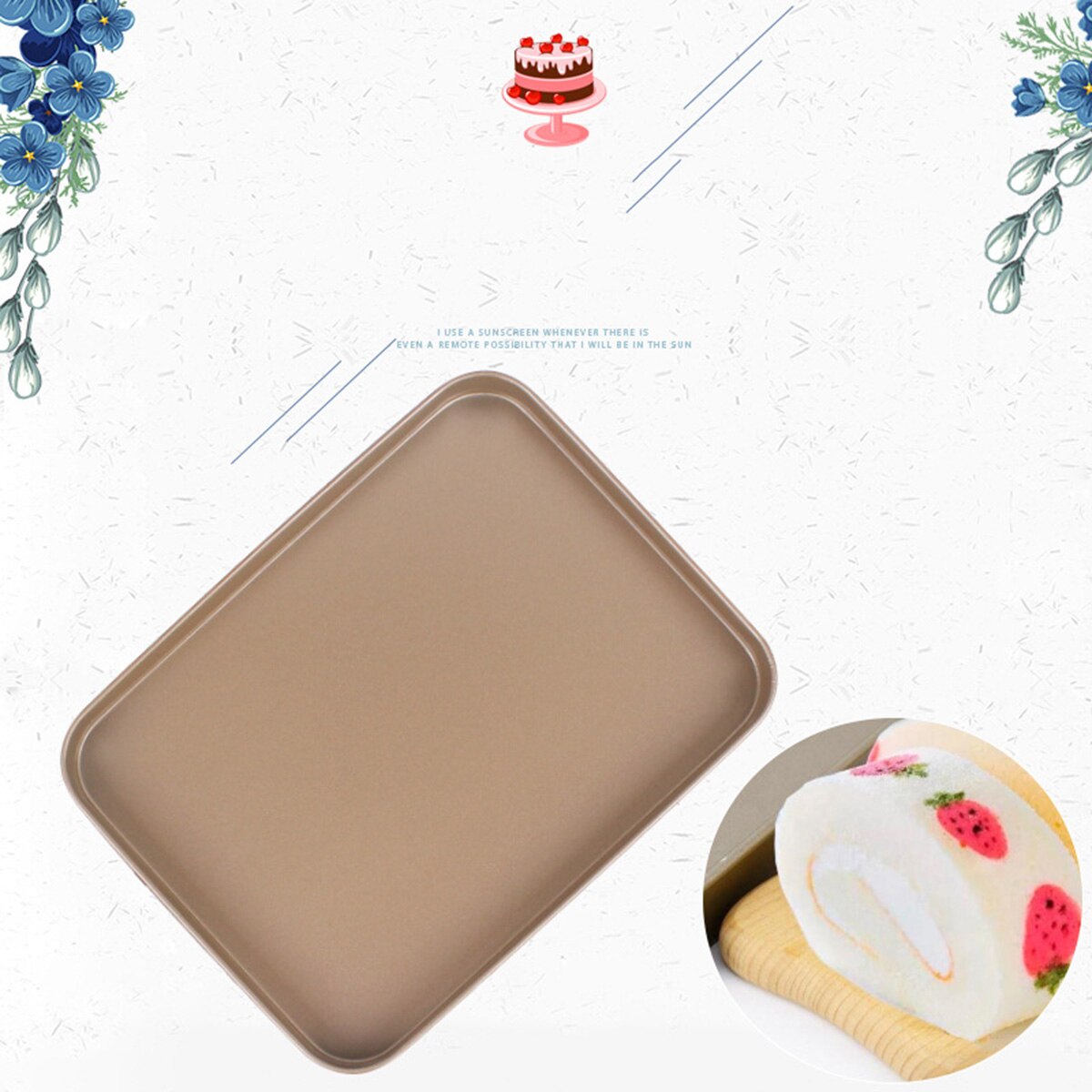 Rechthoek Non-stick Bakplaat Carbon Staal Keuken Cake Brood Biscuit Bakken Pan Bakken Caketool Gold Cake Tray