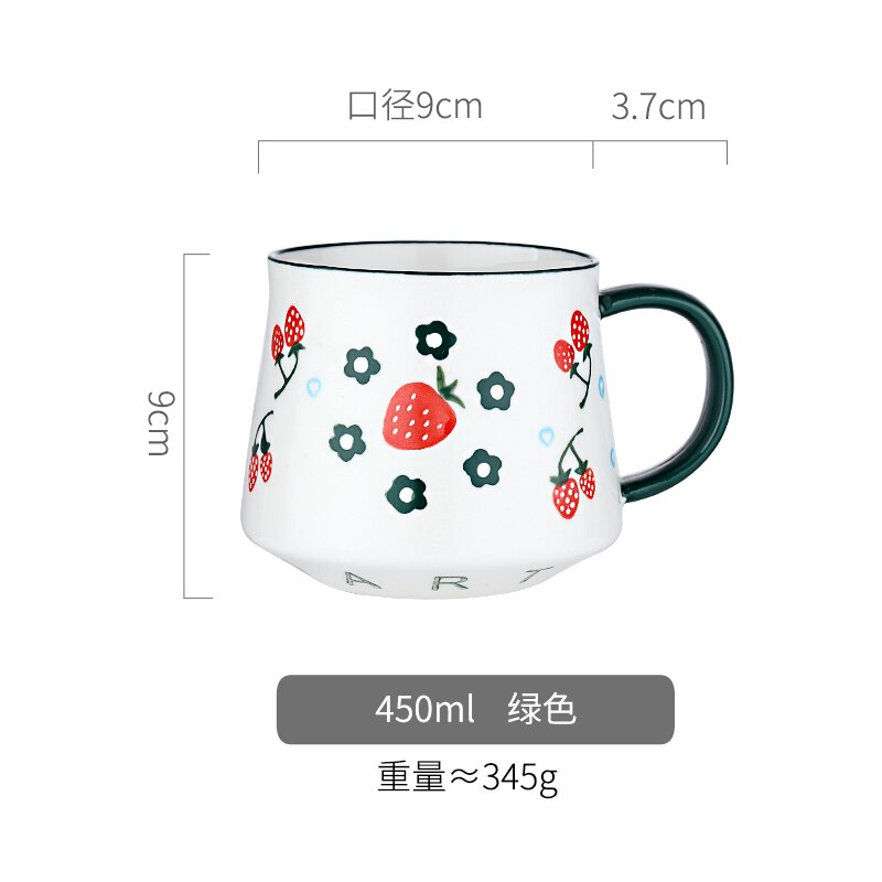 Aardbei Leuke Mok Nordic Hoge Capaciteit Creatieve Keramische Mok Voor Paar Met Handvat Taza Personalizada Paar Caneca 60: 1