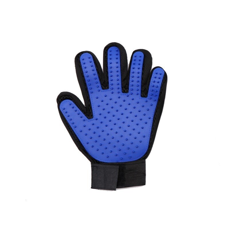 Hundesalon Handschuh Silikon Katzen Pinsel Kamm Deshedding Haar Handschuhe Hunde Schlecht Reinigung Liefert Ebene Kämme Handschuhe Katze Handschuhe: 1pc Blau links