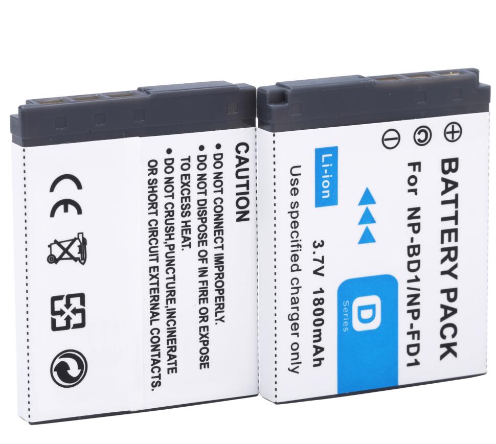 NP-BD1 Battery + Charger for SONY Cyber-Shot DSC-T700H DSC-T900 DSC-T900B DSC-T2 DSC-T70 DSC-T75 DSC-T77 DSC-T90 DSC-T200 DSC-T3: 2 battery
