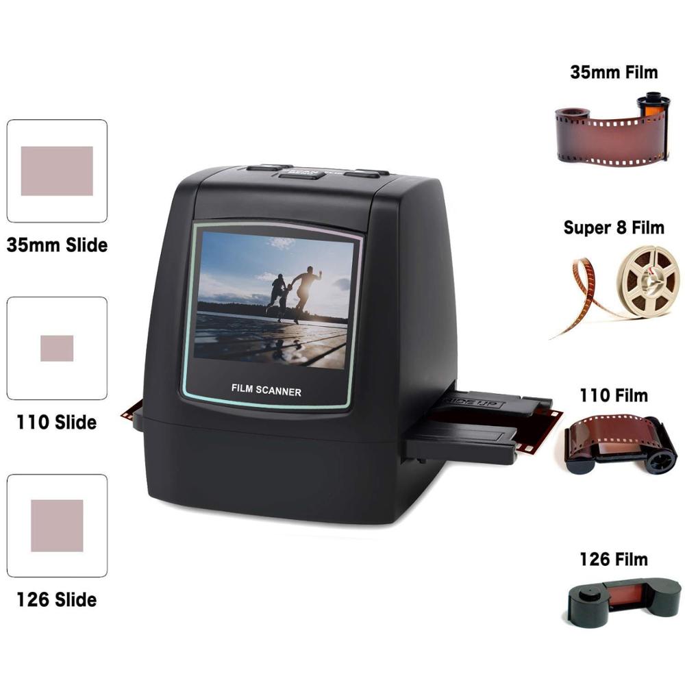 Beskyttelig negativ film scanner 35mm 135mm dias film konverter foto digital billedfremviser med 2.4 "lcd indbygget redigering softwar