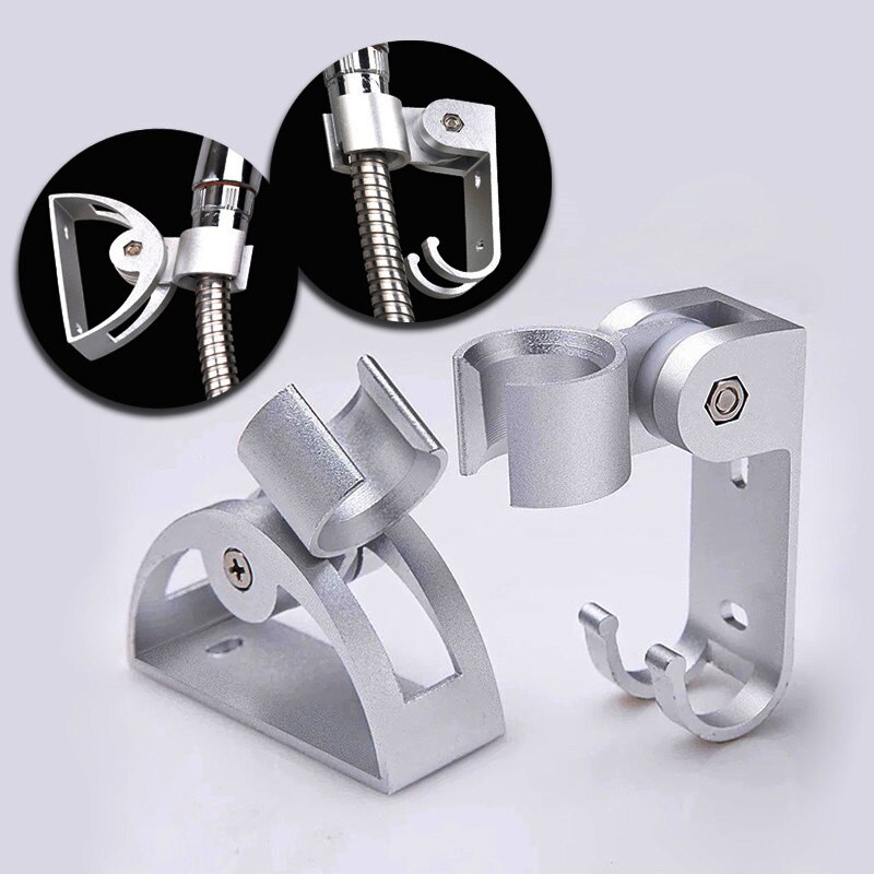 Soporte De Pared Ajustable Para Alcachofa De Ducha - Aleación De Zinc Plateada - Ajuste 180°, Fácil Instalación