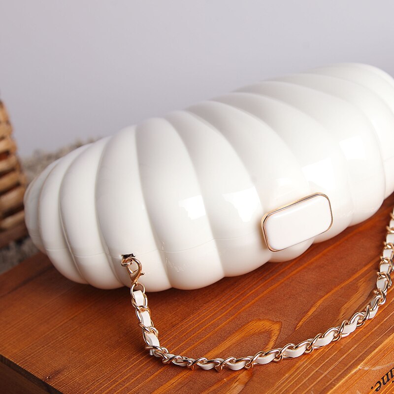 Novo acrílico querida rosa branco concha saco moda festa pérola saco pvc duro à prova dhard água bolsa de ombro senhora pequena maquiagem embreagem