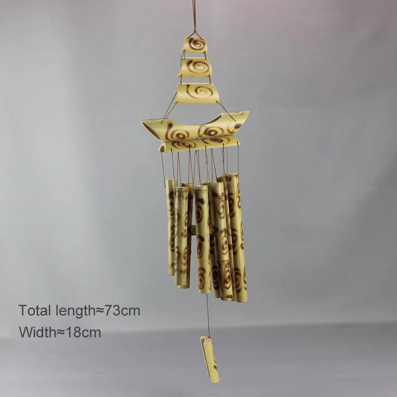 Handmade Tubes Bamboo Bell Natural Wind Chimes Indoors Pendant Balcony Home Hotel Decor Outdoor Yard Garden Windchime Crafts: Dark Khaki