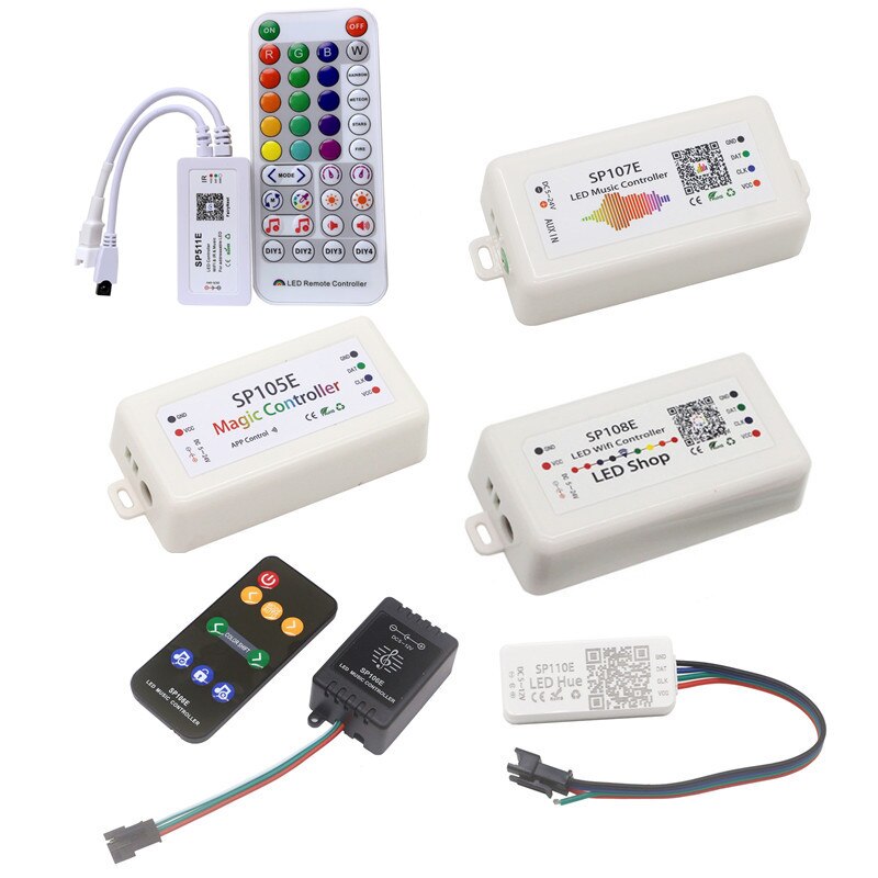 LED WiFi Bluetooth Music Controller SP105E SP106E SP107E SP108E SP511E SP110E Addressable Pixel Full Color RGB Controller