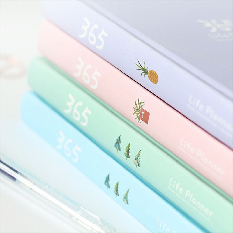 365 Planner Agenda Notebook Colorful Inner Page Illustration Yearly Daily Plan Journal Record Life Stationery