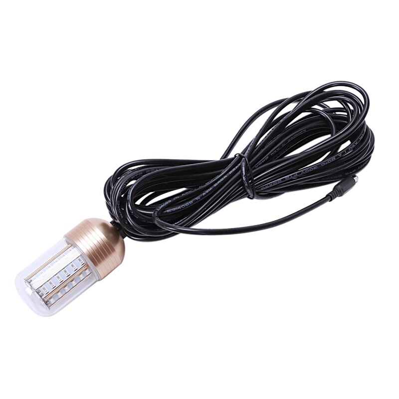 Top 12v 30w led onderwater nacht vislamp fishfinder lamp met snoer onderwater led lamp aas inktvis vissen aantrekkende lamp