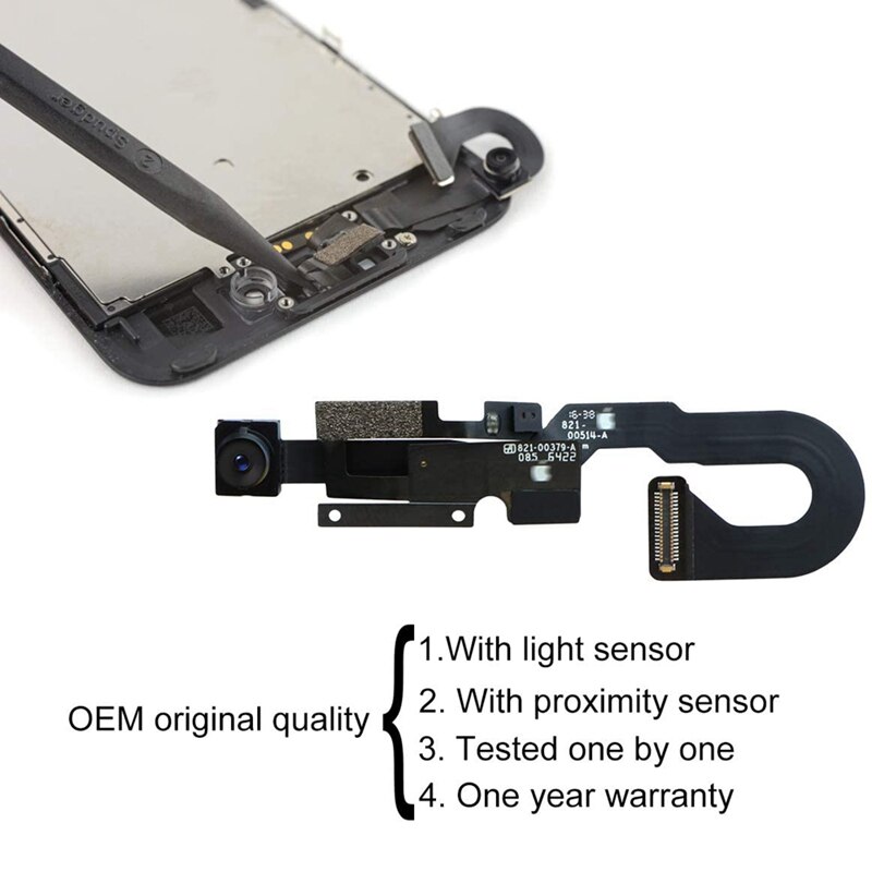 Frente de frente câmera sensor luz proximidade cabo fita montagem substituição para iphone 7 com ferramentas reparo