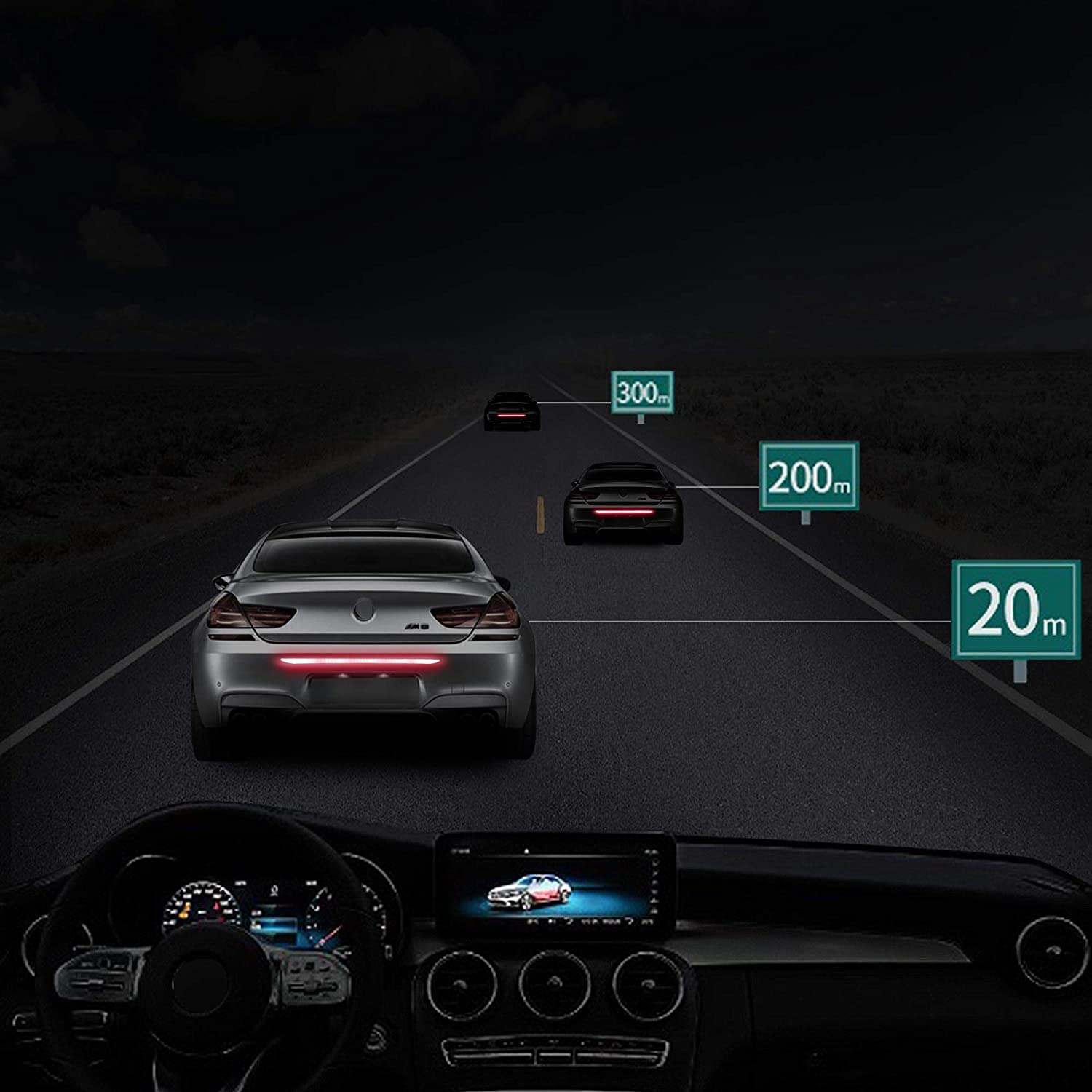 High-Intensity Night Visibility Reflective Decal Universal Safety Warning Diamond Grade Waterproof Self Adhesive for Car Trunk