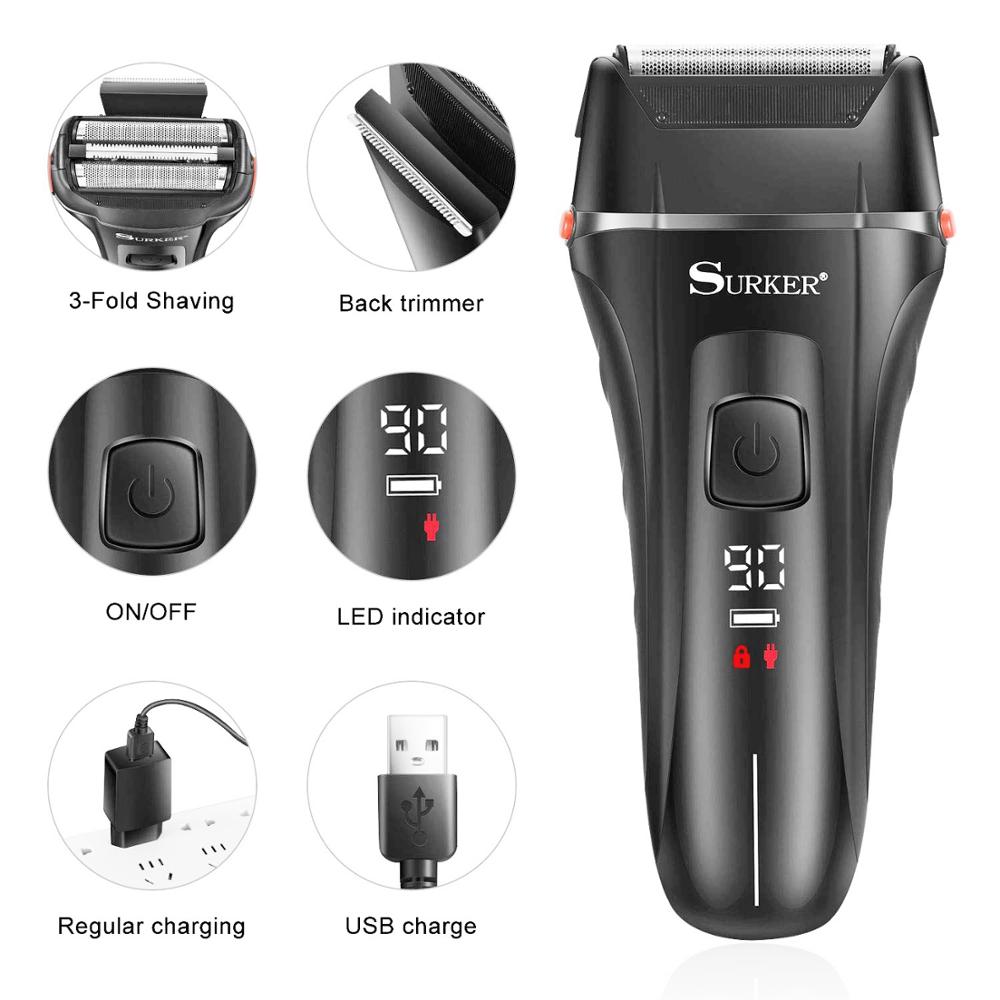 wet dry digital display rechargeable electric shaver facial electric razor for men stubble beard shaving machine rechargeable
