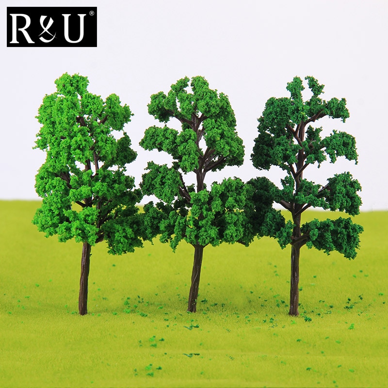 10PCS Ho Scale Plastic Miniature Model Trees For Building Trains Railroad Wargame Layout Scenery Landscape Diorama Accessories