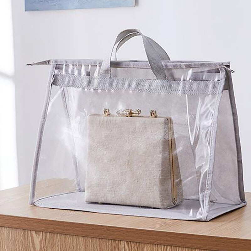 Bolsa de almacenamiento transparente, para mujer, para guardar el polvo en el armario, bolsa colgante organizador con cremallera, a prueba de humedad, protección