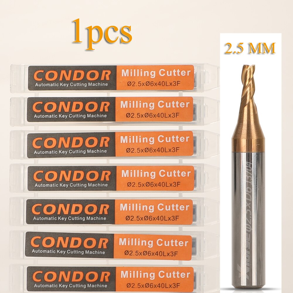 Kutery 1/1.5/2/2.5MM Milling Tracer Cutter Probe For Xhorse CONDOR XC MINI Plus XC-007 Dolphin XP Key Cutting Machine: 2.5mm Cutter