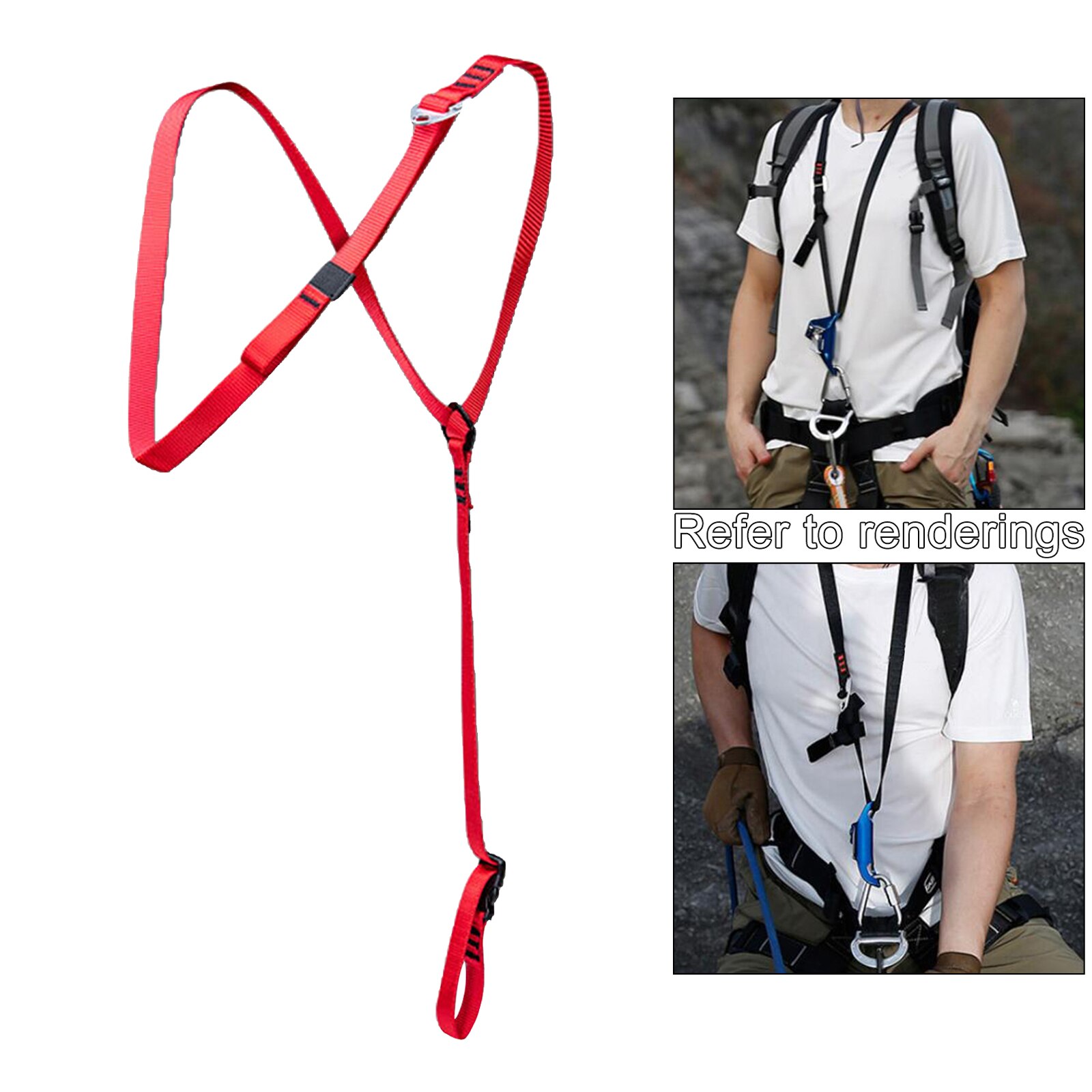 Lightweight Climbing Chest Ascender Caving Shoulder Strap Sling Webbing Adjustable Aerial Work Harness Device Equipment