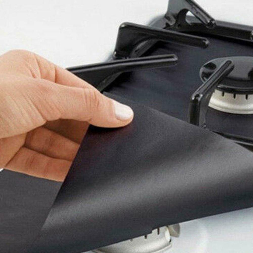 4 Pieces / Sets Of Reusable Gas Stove Protective Film Accessories Cleaning Kitchen Gas Liner Pad Stove U6B7