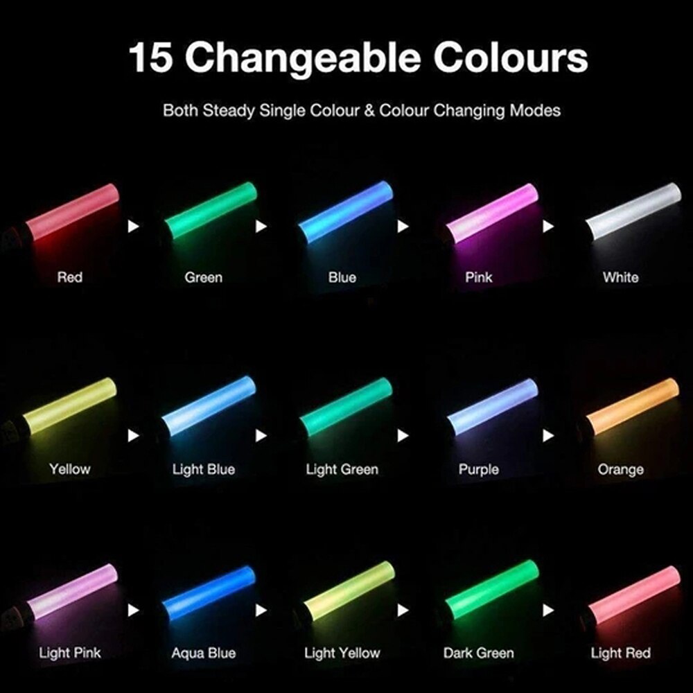 Nuevos palos de luz LED bastones LED con brillo con 15 colores conmutables barras luminosas Poi para fiestas conciertos bodas celebraciones