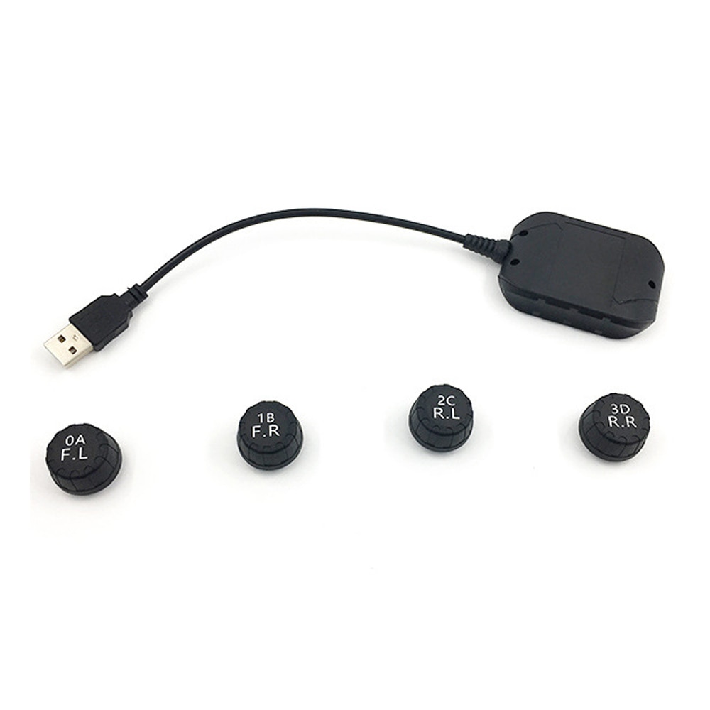 USB Android TPMS Tire Pressure Monitoring System Display Alarm System 5V Internal Sensors Android Navigation Car Radio 4 Sensors