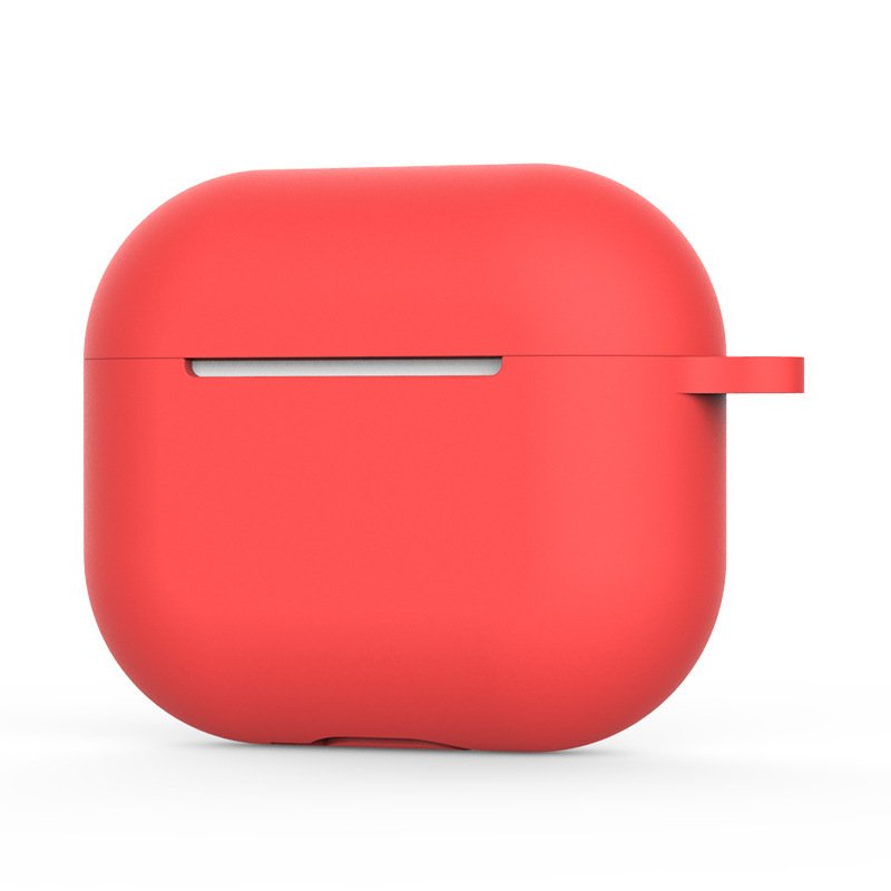 Soft Silicone Case For Apple AirPods 3 Case headphone accessories wireless Bluetooth headset cover with hook hole for airpods 3: Dark Grey