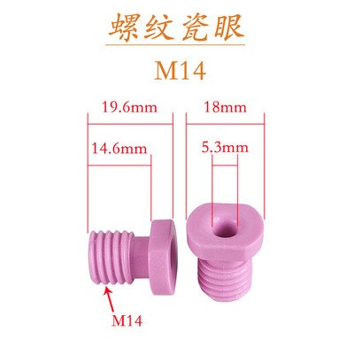 Hul gevindskæring dyse  m8 m 12 m 14 m 16 m 18 m 20 m 24 for aluminiumoxidkeramik skrue med gevind porcelæn øje: M14