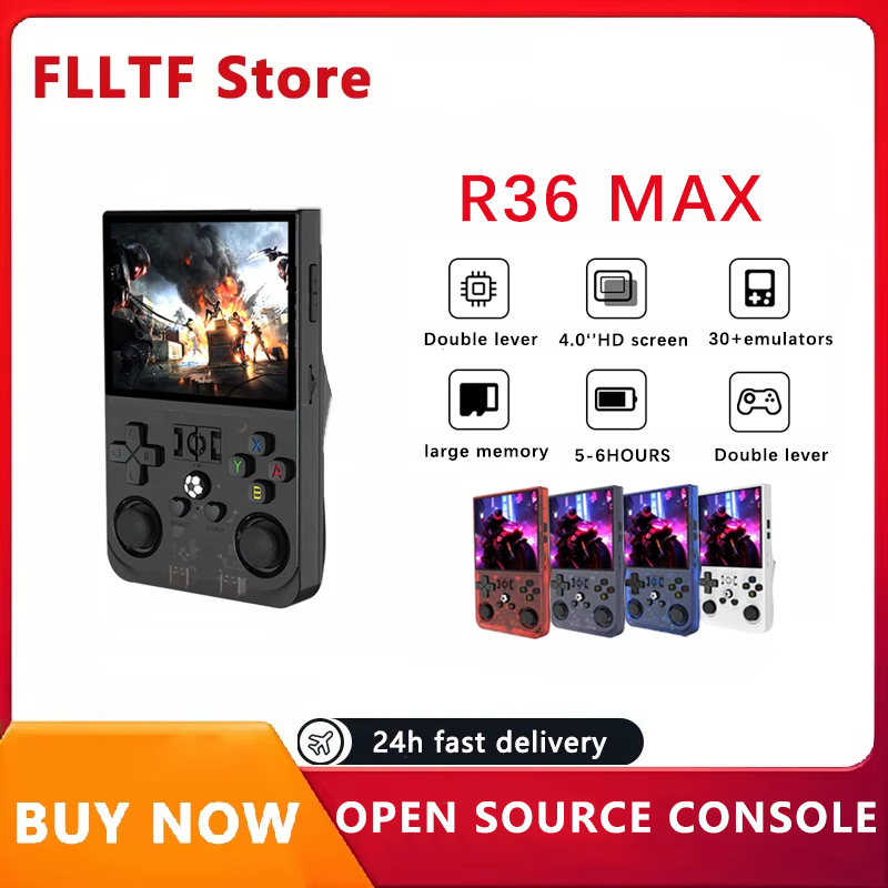 Console de jeu Portable rétro R36 MAX, écran IPS de 4.0 pouces, 64 128 go, lecteur vidéo de poche, prend en charge 30 + émulateurs, 20000 + vermas